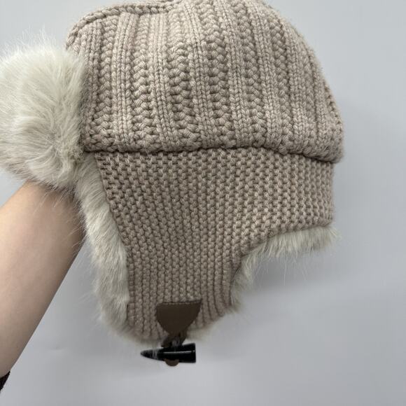 Restoration Hardware Ukshana Trapper Hat Faux Fur Trim Brown S/M Wool Cashmere - Picture 2 of 9